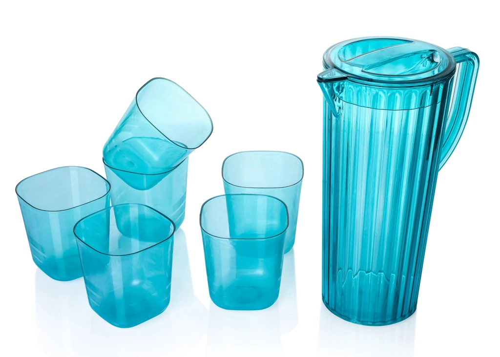 STRIPS ROUND JUG 1500 ML WITH 6 PCS GLASS